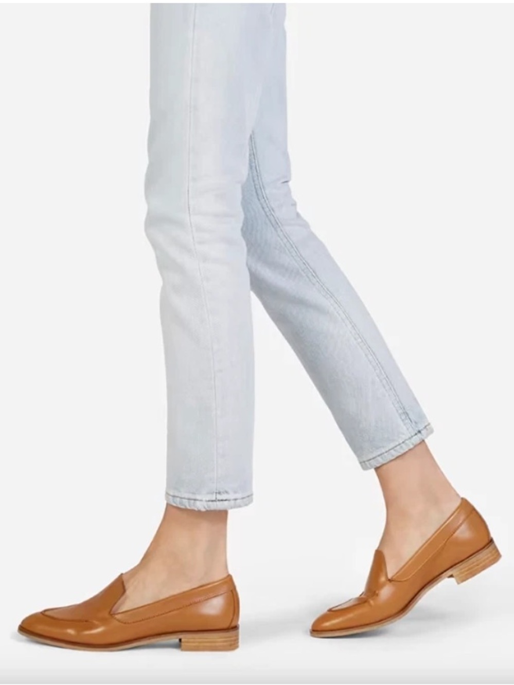 Everlane Women’s Tan Leather Slip-On Loafers Classic size 11 made in Italy EUC